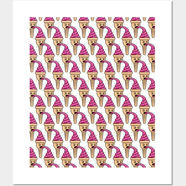 Ice Cream Pattern - White Wall Art by abtchlr